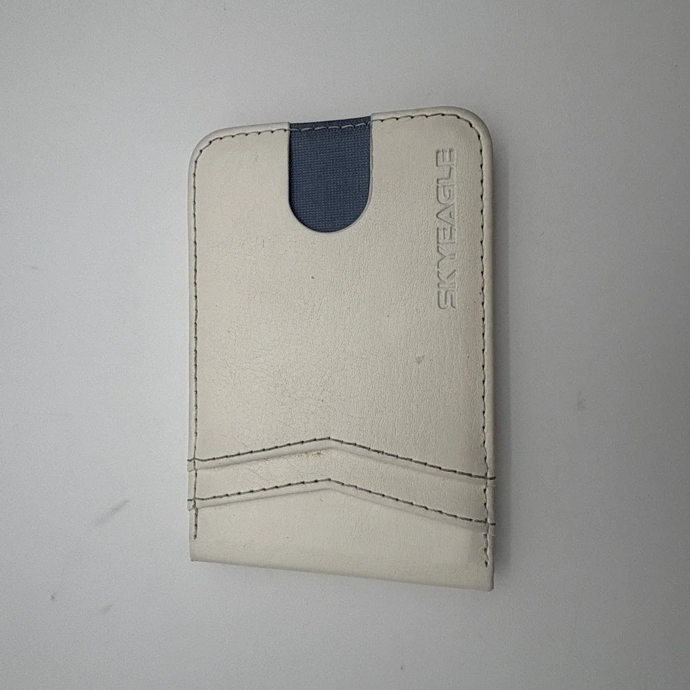 SKYEAGLE MagSafe Wallet Case Phone Card Holder Synthetic Leather White Slim